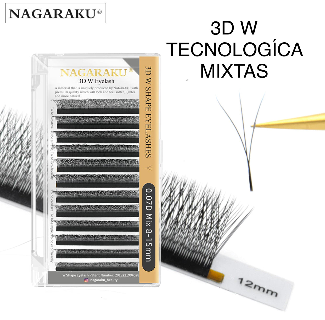 PESTAÑAS 3D MIXTA 8-15 NAGARAKU FIBRA TECNOLÓGICA