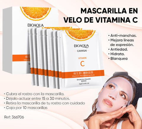 MASCARILLA EN VELO VITAMINA C BIOAQUA