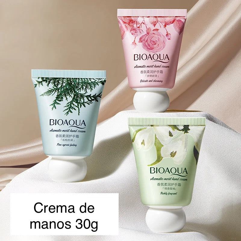 CREMA DE MANOS AROMAS FLORALES BIOAQUA 30g